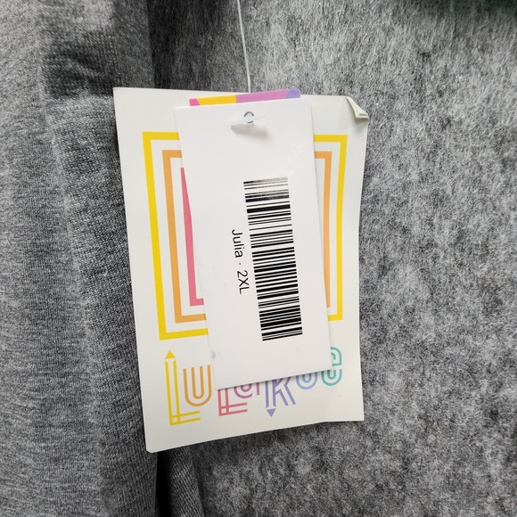 Lularoe Julia Raglan Shirt Dress Womens 2XL Gray Short Sleeve Stretch NEW w/ Tag - Picture 5 of 10